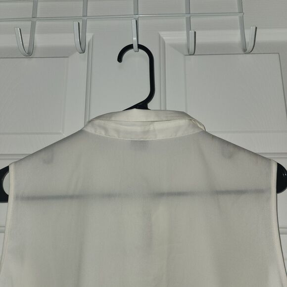 NWT Ann Taylor Vintage 90s Y2K Cream Rhinestone Bead Embroidered Shell Top XL - Picture 5 of 6